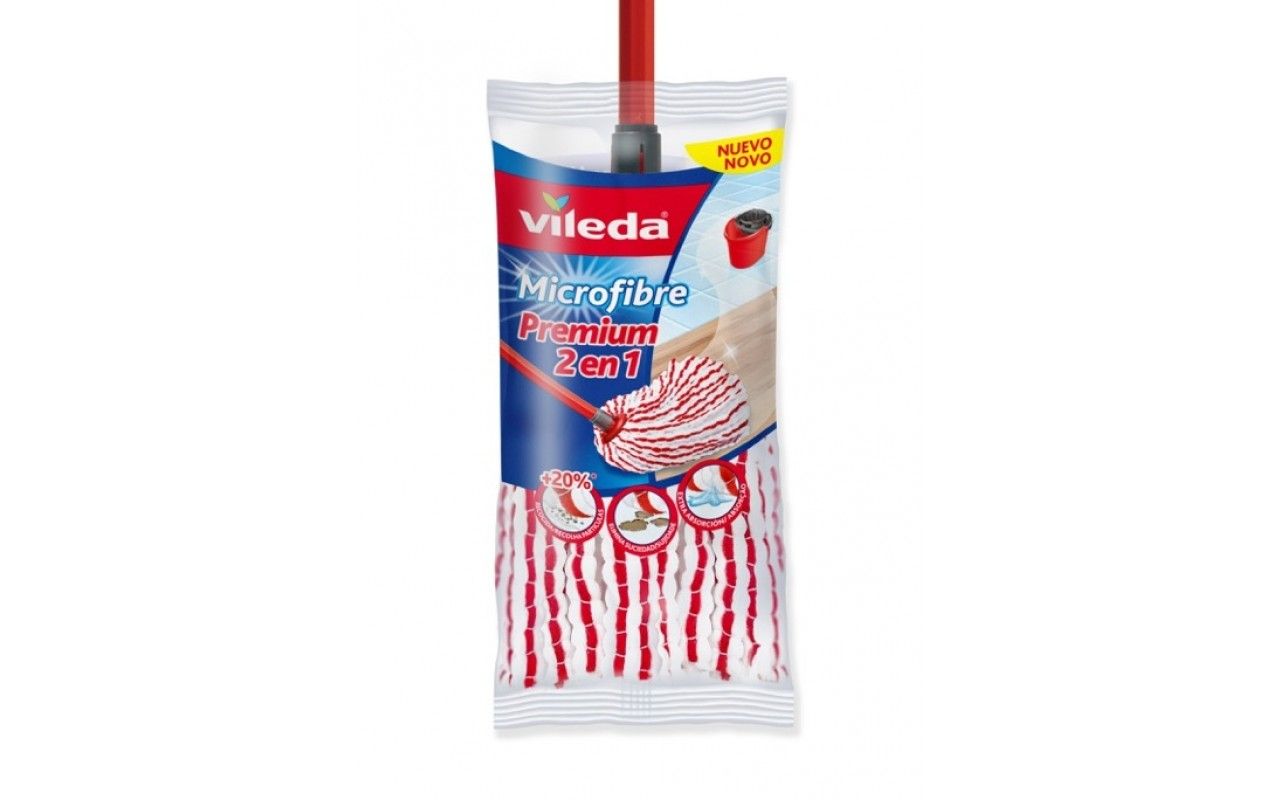 Vileda 4023103203761 - Dweilaccessoires - wit, rood - microvezel - 1 stuk