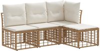 vidaXL - Hoek loungeset - Naturel - Polyester - 4 zitplekken