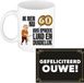 Bellatio Decorations Verjaardag cadeau koffiemok - thema 60 jaar - man - luid en duidelijk - met gefeliciteerd ouwe wenskaart - A5 - leeftijd humor