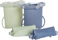 Owego Yummy Bag - Nature 4-Pack (2x Aspen + 2x Denim) – 180ml Herbruikbare Siliconen Bewaarzakjes – Voor Moedermelk, Babyhapjes & Snacks – BPA-vrij & Lekvrij