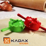 KADAX Sac à pâte rouge/vert forme pour sacs à pâte et raviolis fabricant de pierogi emporte-pièce à boulettes presse à pâte manuelle machine à boulettes