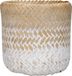 KitchenCraft Bamboe Plantenpot - Indoor Plantenpot Geweven Plantenpot met Wit en Bruin Ombre Ontwerp 12 x 12 x 11.5cm