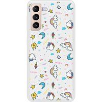 Unicorn Rainbow Beschermende siliconen hoes compatibel met Galaxy S21 Plus