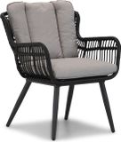 Coco Azzano/Valley 180 cm dining tuinset 5-delig Zwart Aluminium 4 zitplekken Inclusief kussen