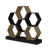 WELL HOME MOBILIARIO & DECORACIÓN Boekenkast, 100% spaanplaat, melaminecoating, zwart, eiken