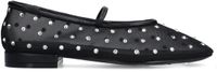 Sacha Dames Zwarte Mesh Ballerina's met Strass - Maat 40