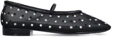 Sacha Dames Zwarte Mesh Ballerina's met Strass - Maat 40