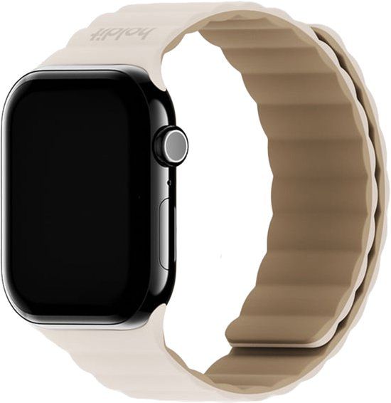 Holdit Siliconen bandje magneet voor de Apple Watch | 44/45/46/49 mm - Light Beige / Beige