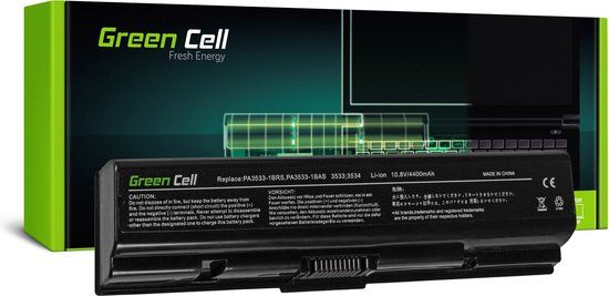 GREEN CELL Batterij voor Toshiba Satellite A200 A300 A500 L200 L300 L500 / 11,1V 4400mAh