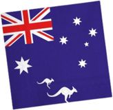 Merkloos Servetten Australie - 20x st - 33 x 33 cm - landen vlag thema feestservetten - Papieren wegwerp servetjes - Australische feestartikelen