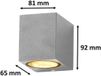 Silumen IP44 rechthoekige zilveren LED wandlamp voor lamp G U10
