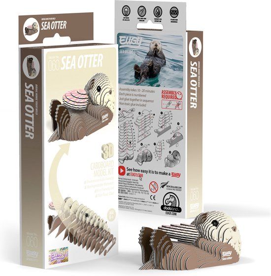 EUGY 3D Puzzel - Zeeotter - Zeedieren - Duurzaam - Verzamel Ze Allemaal - 6 Jaar