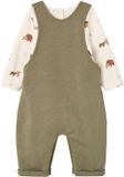 Vertbaudet Tuinbroek en romper voor pasgeborene kaki lange mouw 80% katoen 20% polyester maat 56