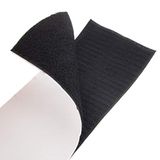 Klittenband zelfklevend 1 meter lang 100 mm breed zwart, set haken & fleece