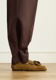 Manfield Dames Cognac Suède Loafers Maat 42