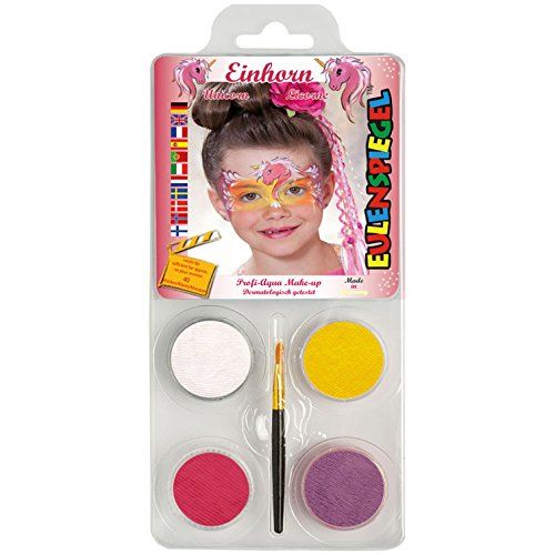 Eulenspiegel - Schminkmotiefset Eenhoorn, 4 kleuren