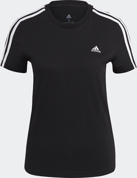 adidas Sportswear Essentials Slim 3-Stripes T-shirt - Dames - Zwart- 2XL