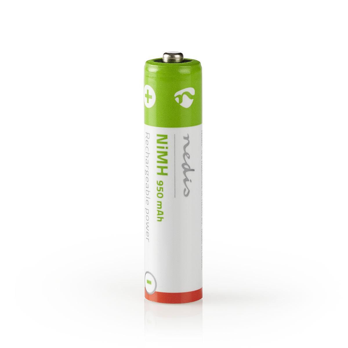 Nedis BANM9HR034B Huishoudelijke Batterij Oplaadbare Batterij AAA Nikkel-Metaalhydride (NiMH) 1.2V 950mAh 4-Blister