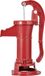 Pompe à main pour eau, avec une hauteur de refoulement maximale de 25 ft, pompe à eau manuelle antique en fonte, raccord de 1-1/4 pouce (NPT), facile à installer, style antique, convient pour extérieur, jardin, étang, cour et ferme, couleur rouge
