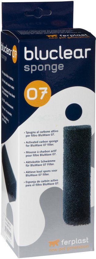 Ferplast filtermateriaal aquarium koolspons 07 bluclear - zwart
