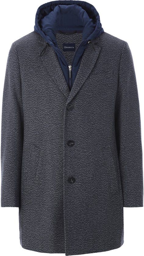Babista Heren Wollen Mantel - 60 - Blauw