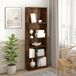 Furinno JAYA Boekenplank, set van 2, 5-laags boekenplank, boekenkast, boekenkast met verstelbare plank, 24,13 (D) x 62,23 (B) x 180,85 (H) cm, voor thuiskantoor, woonkamer, amber grenen