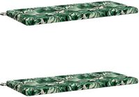 vidaXL Coussin de banc SOEST 2 pièces 100% Polyester Motif de feuilles