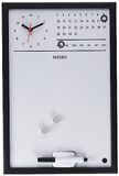 Bi-Office CG0177216 magneetbord met geïntegreerde klok en doorlopende kalender, MDF-frame, gelakt staal, 30 x 45 cm, zwart