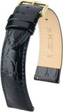 Hirsch Horlogeband Crocograin Zwart - Leer - 10mm