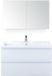 BES LED Vogue Badmeubelset 100 cm - Greeplijst in Kleur - Wit Hoogglans - Keramische Wastafel Wit 1 Kraangat met Spiegelkast