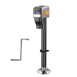 Elektrische krik, 5000 lb rond frame, 12 V krik, hefcapaciteit 45 cm, verticaal bereik met inklapbare poot voor aanhangers, campers