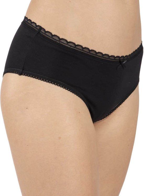 Dorina 3-pack dames onderbroeken katoen - Basic Naomi slips - Zwart - XS
