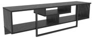 Support TV, noir, 150x35,2x40 cm, mélamine, 18 mm