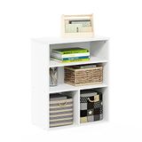Furinno PASIR Boekenplank, boekenkast, 3-laags display, boekenkast, 11,8 x 23,6 x 28,1, voor woonkamer, slaapkamer, thuiskantoor, wit