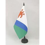 AZ FLAG Tafelvlag Lesotho oud 21x14 cm Polyester 100D Plastic Voet