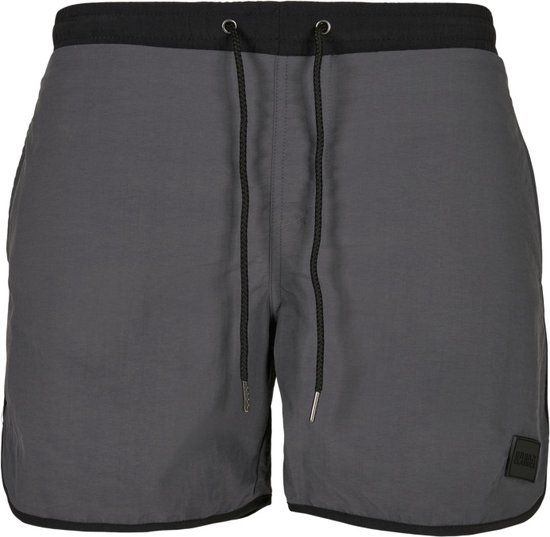 Urban Classics Retro Zwemshorts - Zwart/Grijs - 3XL - Heren