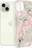 Techsuit Marmeren achterkant voor Apple iPhone 15 Plus - Roze