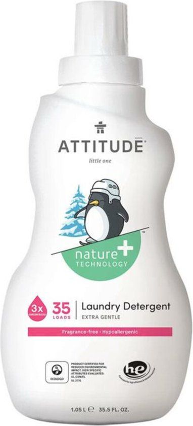 Attitude Little Ones Baby Vloeibaar Wasmiddel Parfumvrij - 1050ml