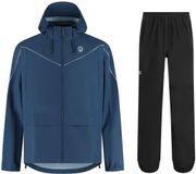 Rogelli Commuter Essential Regenpak Unisex - Waterdicht - Zwart/Blauw - 3XL