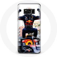 Maniacase Samsung Galaxy S8 Hoesje Formule 1 Max Verstappen F1 Autocoureur Zwart Rood en Geel