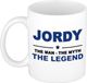 Bellatio Decorations naam cadeau mok - Jordy - man myth legend - koffiemok - 300 ml - collega - vaderdag