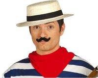 Fiestas Guirca Gondoliers Lou Bandy hoed - stro - volwassenen - Naturel