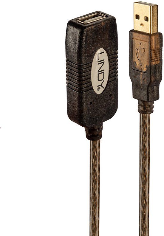 Lindy USB 2.0 Active Extension Cable - 20m - Brown
