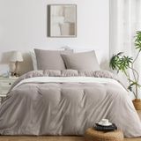 Dekbedovertrekset 240 x 220 cm - Brun - Microfibre ultra-douce