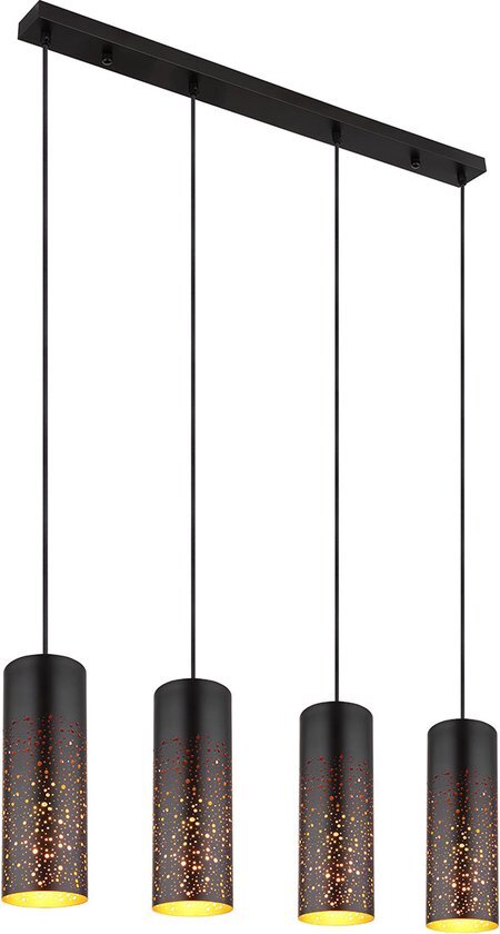 Globo hanglamp Crocky - zwart - metaal - 21005-4H