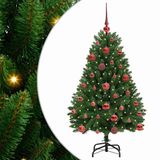 vidaXL Kunstkerstboom 120 cm 150 LED's Warmwit PVC en Staal Groen