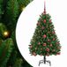 vidaXL Kunstkerstboom 120 cm 150 LED's Warmwit PVC en Staal Groen