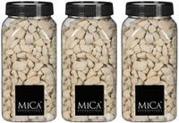 Mica Decorations decoratie steentjes - 3x - creme wit - 1 kilo - 650ml - hobby steentjes