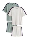 Next Pyjama kort navy / lichtgrijs / pastelgroen / kersrood