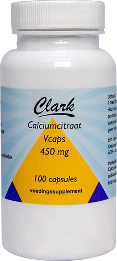 Clark Calciumcitraat 450mg 100 Vegetarische capsules